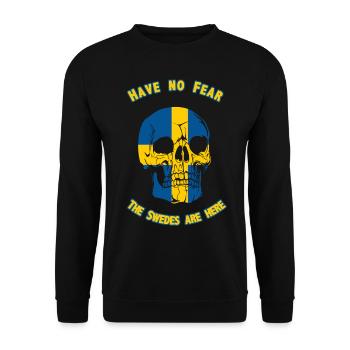 Schweden Totenkopf - Unisex Pullover - Schwarz - Vorne - Alina (178cm) & Michal (187cm)