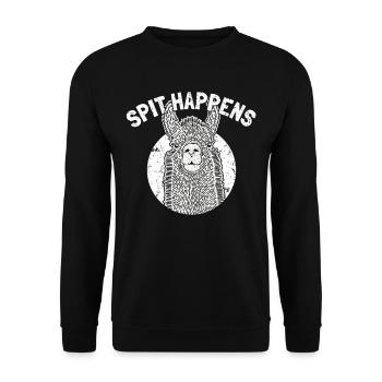 Cool Llama disant Alpaga Joke Animal drôle de zoo - Sweat-shirt Unisexe - noir - Devant - Alina (178cm) & Michal (187cm)