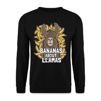 Crazy About Lamas I Bananas About Llamas - Sweat-shirt Unisexe - noir - Devant - Alina (178cm) & Michal (187cm)