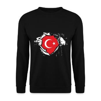 Türkiye Turquie Turk Turk - Sweat-shirt Unisexe - noir - Devant - Alina (178cm) & Michal (187cm)