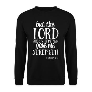 Psalm Gift God Bible Jesus Gospel Christ - Unisex Sweatshirt - black - Front - Alina (178cm) & Michal (187cm)