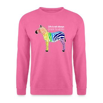 Buntes Zebra Regenbogen Positiver Spruch Geschenk - Unisex Pullover - Pink - Vorne
