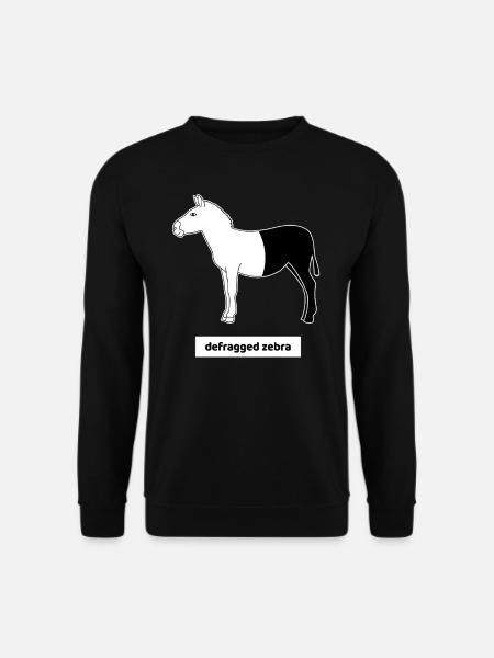 Informatiker Computer Rechner Humor Zebra Defrag - Unisex Pullover - Schwarz