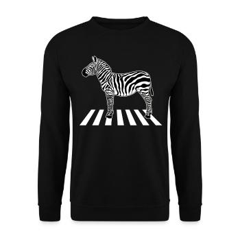 Cool zebra zebra crossing animal humor - Unisex Sweatshirt - black - Front - Alina (178cm) & Michal (187cm)