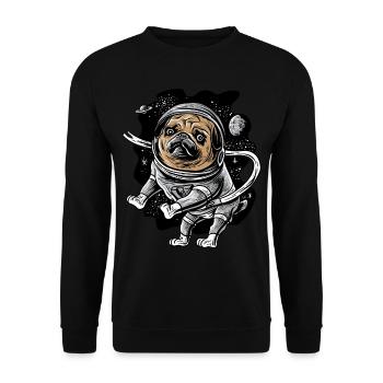 Astronaut Pug Astropug Pet for Space Pug Lover - Unisex Sweatshirt - black - Front - Alina (178cm) & Michal (187cm)
