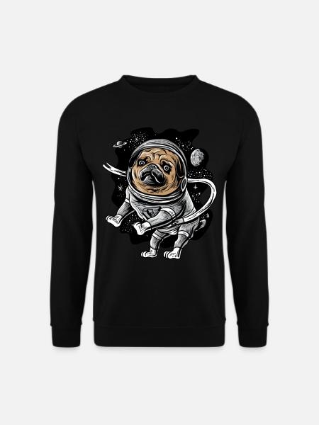 Astronaut Pug Astropug Haustier für Space Pug Liebhaber - Unisex Pullover - Schwarz