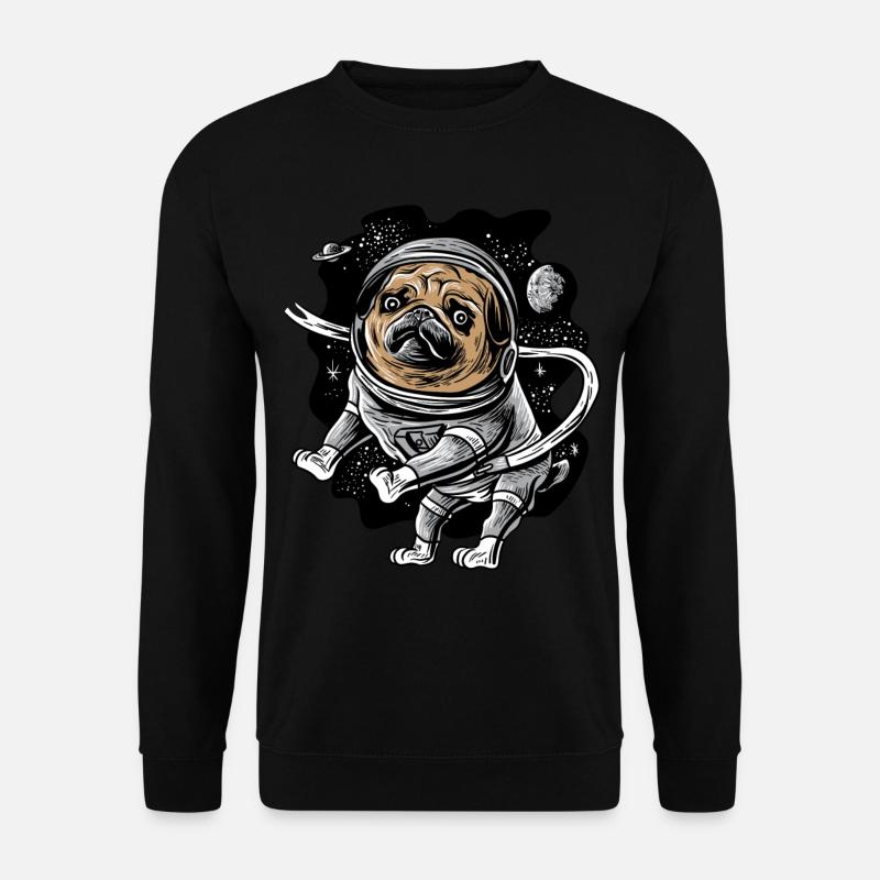 Astronaut Pug Astropug Haustier für Space Pug Liebhaber - Unisex Pullover - Schwarz