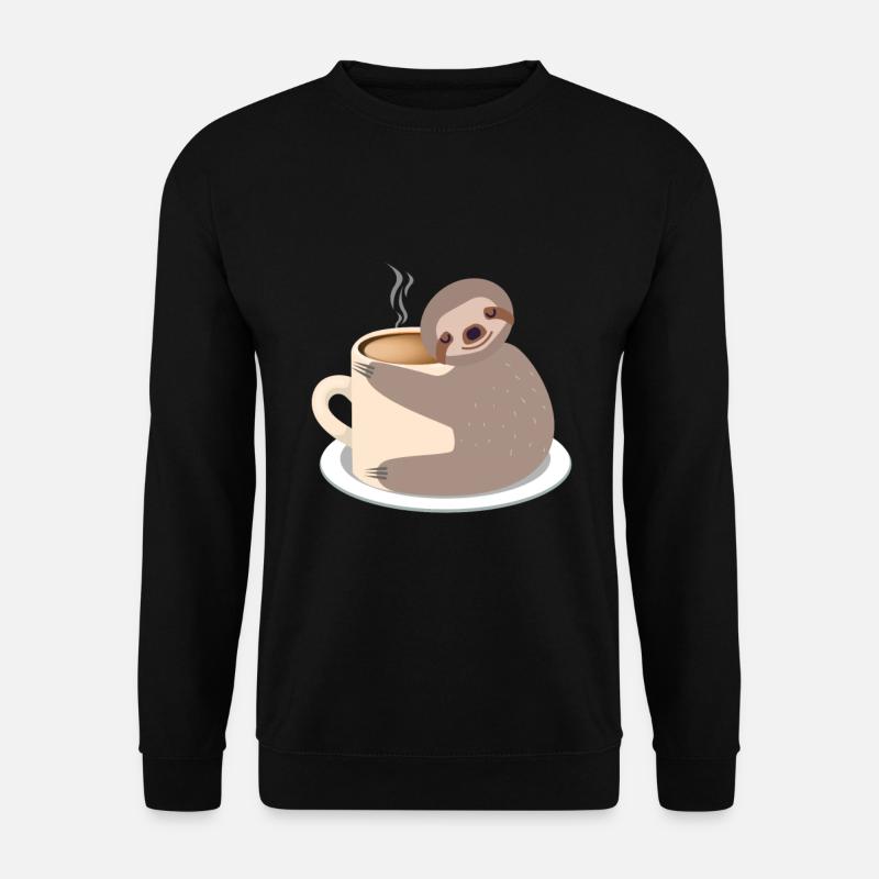Faultier süß Kaffee/Kakao Tasse Heiß Geschenkdee - Unisex Pullover - Schwarz
