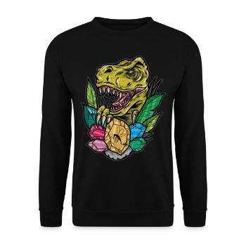 Vintage tattoo Dinosurier amber gift - Unisex Sweatshirt - black - Front - Alina (178cm) & Michal (187cm)