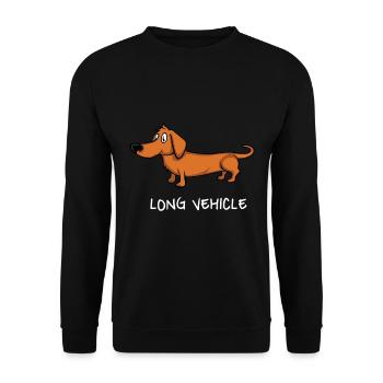 Long Vehicle Dachshund Long vehicle overlength - Unisex Sweatshirt - black - Front - Alina (178cm) & Michal (187cm)