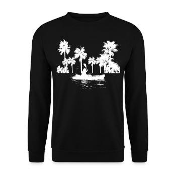 Kayak Kayak Paddling Palm Trees - Sweat-shirt Unisexe - noir - Devant - Alina (178cm) & Michal (187cm)