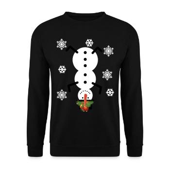 Noël moche - bonhomme de neige - Sweat-shirt Unisexe - noir - Devant - Alina (178cm) & Michal (187cm)
