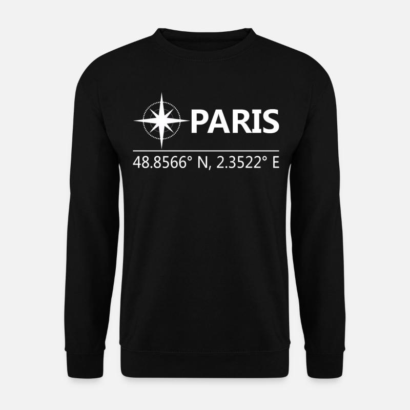 Paris Frankreich Geographische Koordinaten - Unisex Pullover - Schwarz