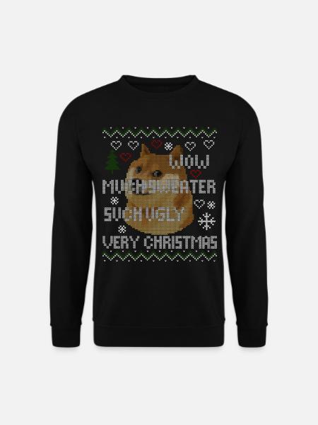 Doge Meme Ugly Christmas Pullover Sweater Hoodie - Unisex Pullover - Schwarz