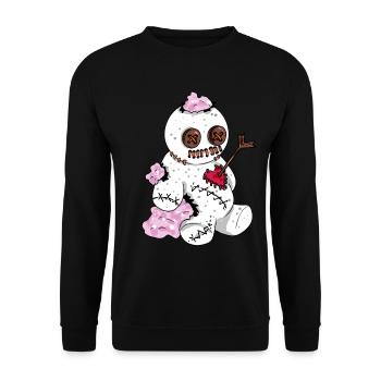 Voodoo Puppe Liebe Liebeskummer Freundin Teddy - Unisex Pullover - Schwarz - Vorne - Alina (178cm) & Michal (187cm)