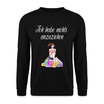 Nichts anzuziehen Freundin Shoppen Einkaufen Kleid - Unisex Pullover - Schwarz - Vorne - Alina (178cm) & Michal (187cm)