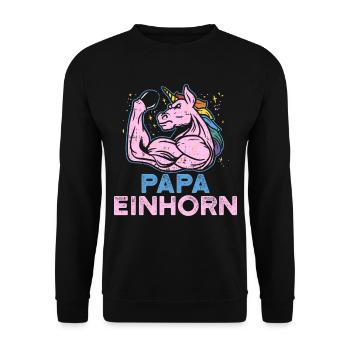 Fitness cadeau papa licorne muscle homme Fun - Sweat-shirt Unisexe - noir - Devant - Alina (178cm) & Michal (187cm)