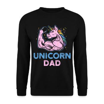 Cadeau de remise en forme papa Licorne Muscles Male Fun - Sweat-shirt Unisexe - noir - Devant - Alina (178cm) & Michal (187cm)
