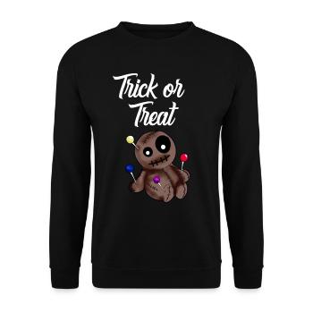 Trick or Treat Voodoo Doll Halloween - Unisex Sweatshirt - black - Front - Alina (178cm) & Michal (187cm)