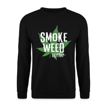 Smoke Weed Everyday - Unisex Pullover - Schwarz - Vorne - Alina (178cm) & Michal (187cm)