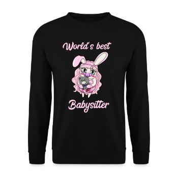 World's Best Babysitter Baby Sitter babysitting - Unisex Sweatshirt - black - Front - Alina (178cm) & Michal (187cm)