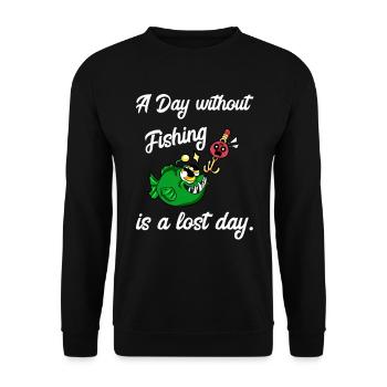 Fishing Fish Fishing Perch Anglers - Unisex Sweatshirt - black - Front - Alina (178cm) & Michal (187cm)