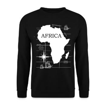 Afrique Ancienne Carte Safari Afrique Vacances - Sweat-shirt Unisexe - noir - Devant - Alina (178cm) & Michal (187cm)