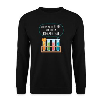 Ich bin nicht klein ich bin ein konzentrat - Unisex Pullover - Schwarz - Vorne - Alina (178cm) & Michal (187cm)