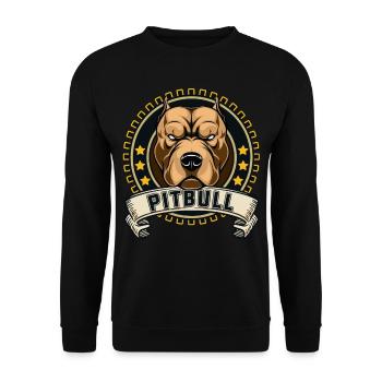 Pitbull Dog Animal Dog Gift Pet - Unisex Sweatshirt - black - Front - Alina (178cm) & Michal (187cm)