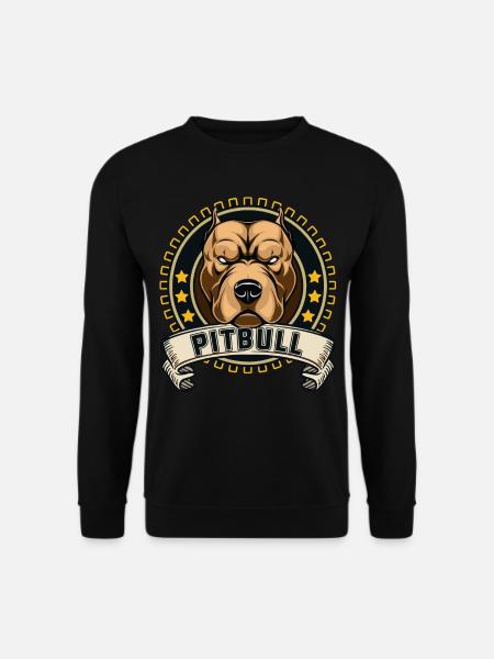 Pitbull Hund Tier Hunderasse Geschenk Haustier - Unisex Pullover - Schwarz