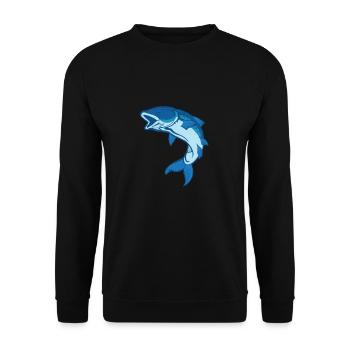 Fisch Angeln Fischer Sportfischer Fischen Hochsee - Unisex Pullover - Schwarz - Vorne - Alina (178cm) & Michal (187cm)