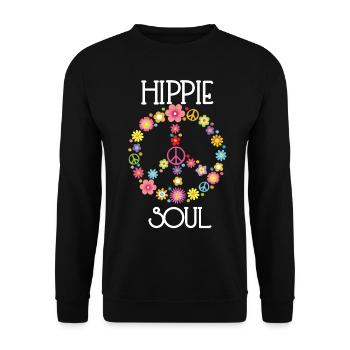 Hippie Soul, Gypsy, Flower Power, Paix, Cadeau - Sweat-shirt Unisexe - noir - Devant - Alina (178cm) & Michal (187cm)