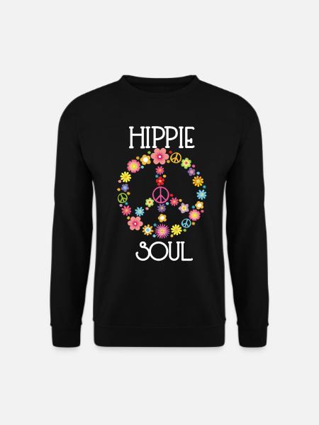Hippie Soul, Gypsy, Flower Power, Peace, Geschenk - Unisex Pullover - Schwarz
