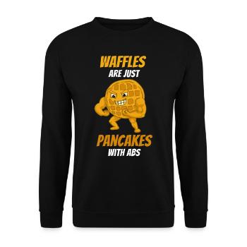 Les gaufres ne sont que des crêpes avec six pack - Sweat-shirt Unisexe - noir - Devant - Alina (178cm) & Michal (187cm)