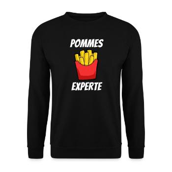 French fries expert fries love fries fast food - Unisex Sweatshirt - black - Front - Alina (178cm) & Michal (187cm)