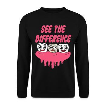 Designs de Tshirt impressionnants et tendance Voir la différence - Sweat-shirt Unisexe - noir - Devant - Alina (178cm) & Michal (187cm)