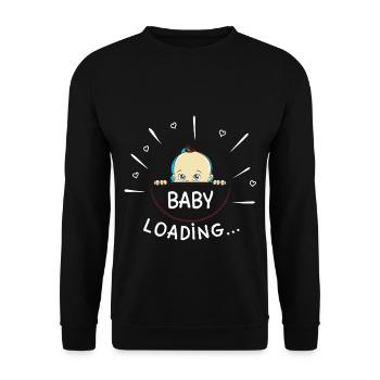 Chargement de bébé - Progéniture en mouvement - Naissance - Sweat-shirt Unisexe - noir - Devant - Alina (178cm) & Michal (187cm)