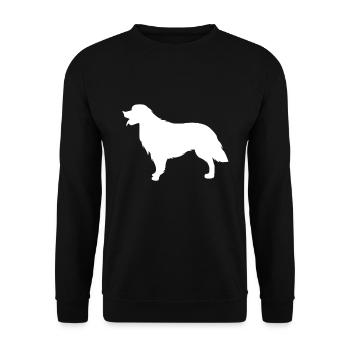 Golden Retriever Silhouette Süßes Geschenk Wuff - Unisex Pullover - Schwarz - Vorne - Alina (178cm) & Michal (187cm)