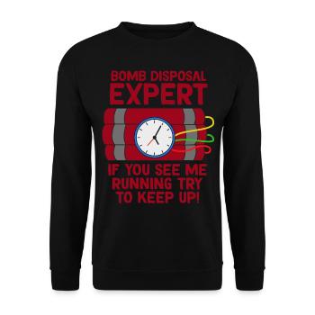 Awesome Expert Tshirt Design Bomb disposal expert - Unisex Sweatshirt - black - Front - Alina (178cm) & Michal (187cm)