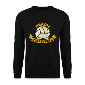 Strand Volleyball Urlaub Sport Sonne Sommer - Unisex Pullover - Schwarz - Vorne - Alina (178cm) & Michal (187cm)