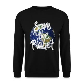 Save the Planet - Unisex Pullover - Schwarz - Vorne - Alina (178cm) & Michal (187cm)
