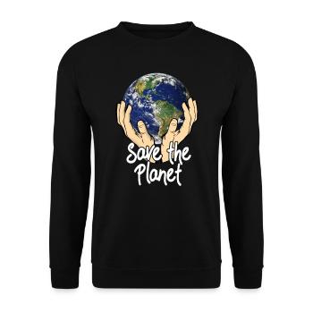 Save The Planet - Unisex Pullover - Schwarz - Vorne - Alina (178cm) & Michal (187cm)