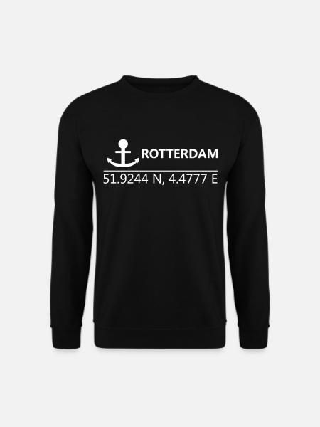 Rotterdam harbor Netherlands port coordinates - Unisex Sweatshirt - black