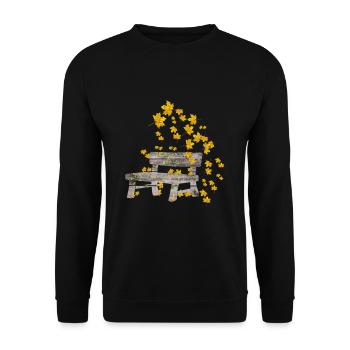 Unique autumn leaves bank gift - Unisex Sweatshirt - black - Front - Alina (178cm) & Michal (187cm)