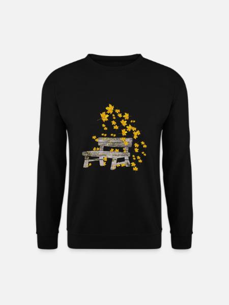 Einzigartiges Herbst Blätter Bank Geschenk - Unisex Pullover - Schwarz