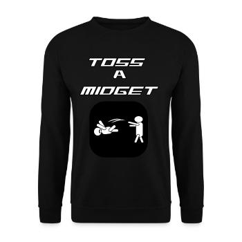 Lustiges und fantastisches Toss-T-Shirt-Design TOSS A MIDGET - Unisex Pullover - Schwarz - Vorne - Alina (178cm) & Michal (187cm)