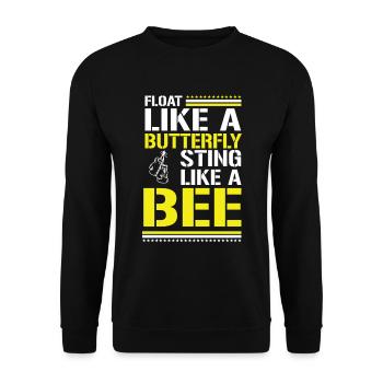 Float Like A... Quote Muhammad Ali Trend Style - Unisex Sweatshirt - black - Front - Alina (178cm) & Michal (187cm)