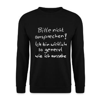 nicht ansprechen - Unisex Pullover - Schwarz - Vorne - Alina (178cm) & Michal (187cm)