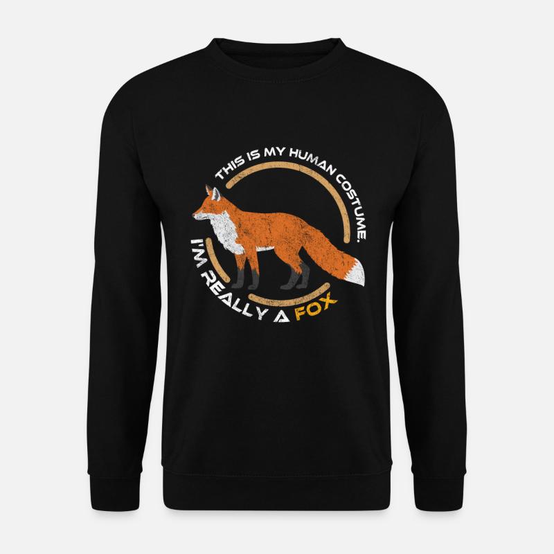 Fuchs Tier Wald - Unisex Pullover - Schwarz
