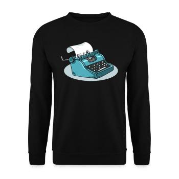 Typewriter Book Write Author Text Gift - Unisex Sweatshirt - black - Front - Alina (178cm) & Michal (187cm)